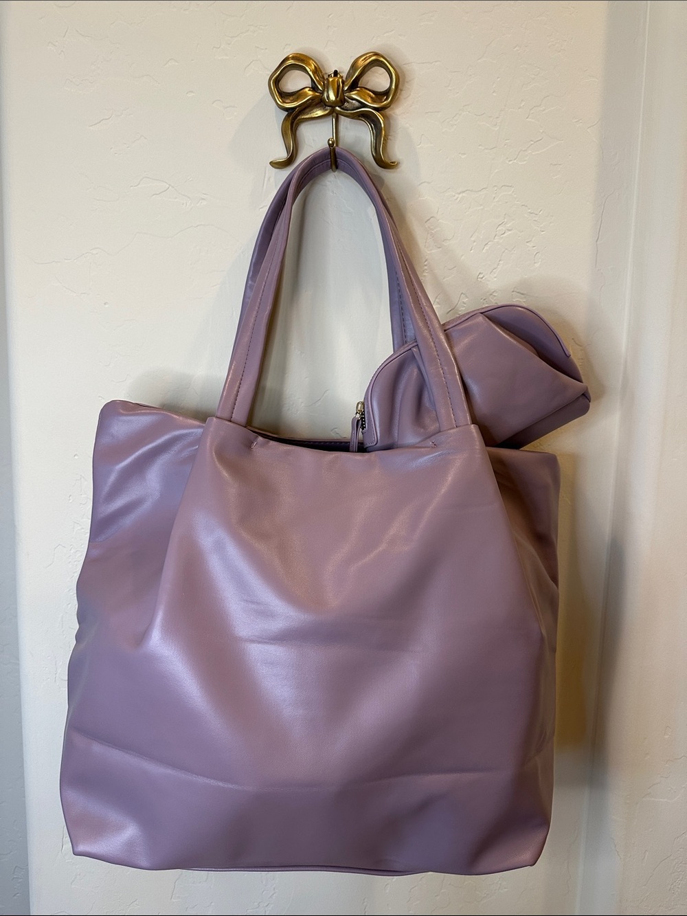 Neiman Marcus Beauty Event Lilac Simple Tote Bag with Pouch